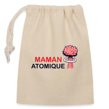 Maman Atomique - Sac cadeau en coton avec cordon (14 x 20 cm) - nature - Devant