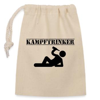 Kampftrinker - Verschließbarer Geschenkbeutel aus Baumwolle (14x20cm) - Natur - Vorne