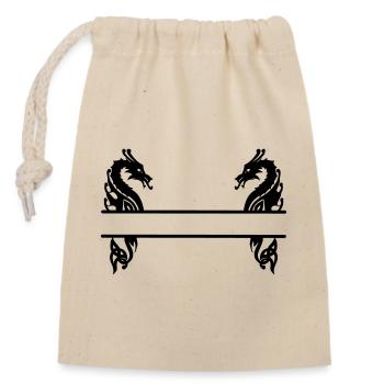 Viking Deux Dragons - Sac cadeau en coton avec cordon (14 x 20 cm) - nature - Devant