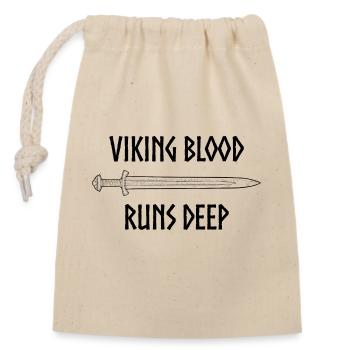 Viking Blood Runs Deep - Closable cotton gift bag (14x20cm) - nature - Front