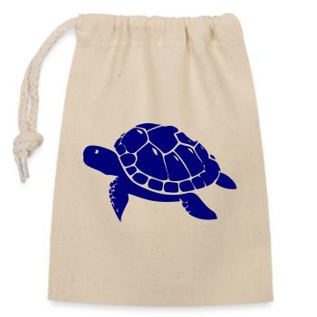 Turtle - Closable cotton gift bag (14x20cm) - nature - Front