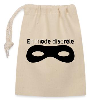 pour les femmes timides, discrètes... ou pas! - Sac cadeau en coton avec cordon (14 x 20 cm) - nature - Devant