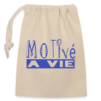 Motivated for life - Closable cotton gift bag (14x20cm) - nature - Front