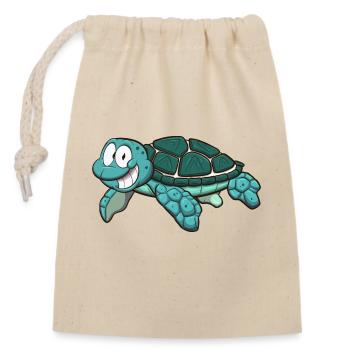 Sea Turtle - Closable cotton gift bag (14x20cm) - nature - Front