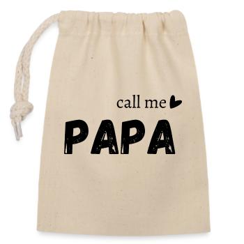 Call me papa - Sac cadeau en coton avec cordon (14 x 20 cm) - nature - Devant
