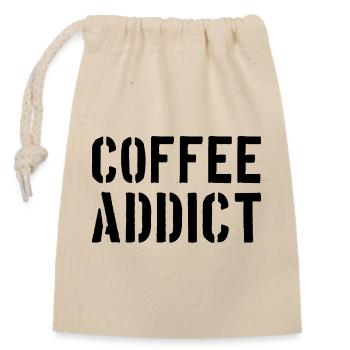 Coffee Addict für Kaffeeliebhaber Kaffee süchtig - Verschließbarer Geschenkbeutel aus Baumwolle (14x20cm) - Natur - Vorne