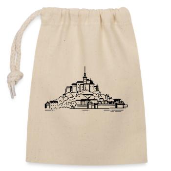 1bit Pixel Mont Saint Michel - Closable cotton gift bag (14x20cm) - nature - Front