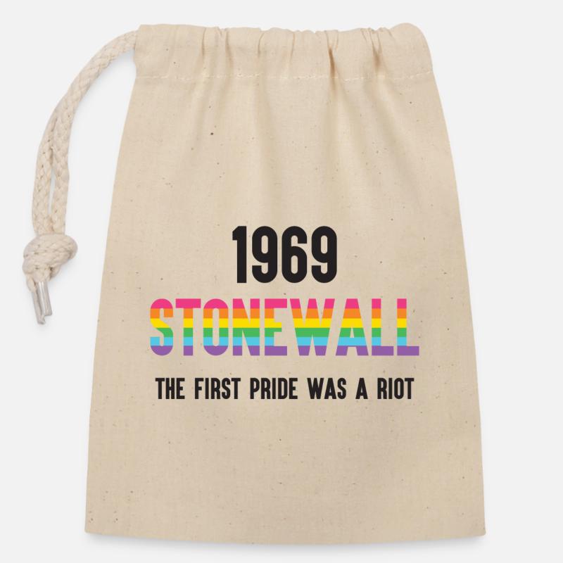 Stonewall 1969 - Der erste Stolz war ein Aufstand - Verschließbarer Geschenkbeutel aus Baumwolle (14x20cm) - Natur