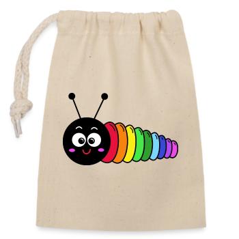 Chenille - Sac cadeau en coton avec cordon (14 x 20 cm) - nature - Devant