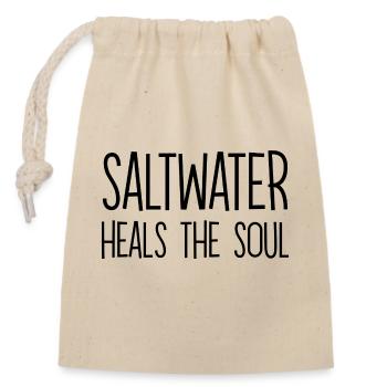 Soul-Healing: Saltwater Design - Closable cotton gift bag (14x20cm) - nature - Front