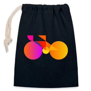 road bike anatomy geometric style. - Closable cotton gift bag (14x20cm) - navy - Front