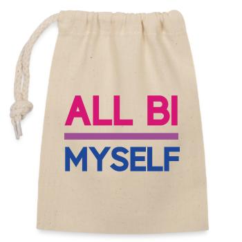 Pride Month LGBT - All Bi(sexual) Myself - Closable cotton gift bag (14x20cm) - nature - Front