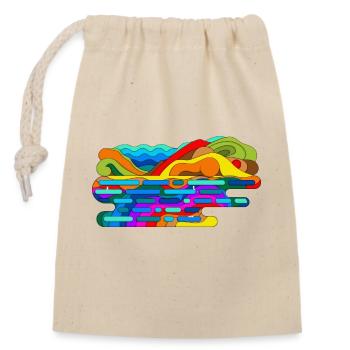 Montagnes psychédéliques - Sac cadeau en coton avec cordon (14 x 20 cm) - nature - Devant