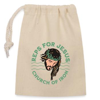 Répétitions pour Jesus Funny Gym - Sac cadeau en coton avec cordon (14 x 20 cm) - nature - Devant