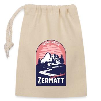Valais Canton de Zermatt Suisse - Sac cadeau en coton avec cordon (14 x 20 cm) - nature - Devant