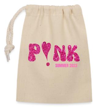 Pink summer 2023 - Sac cadeau en coton avec cordon (14 x 20 cm) - nature - Devant