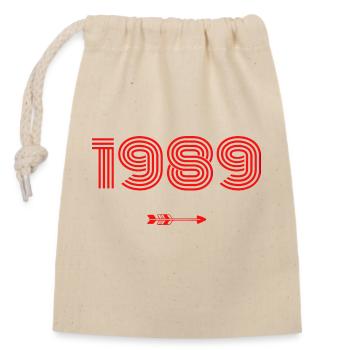 Born in 1989 - Closable cotton gift bag (14x20cm) - nature - Front
