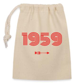 Born in 1959 - Closable cotton gift bag (14x20cm) - nature - Front