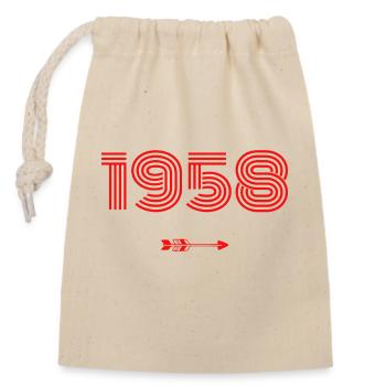 Born in 1958 - Closable cotton gift bag (14x20cm) - nature - Front