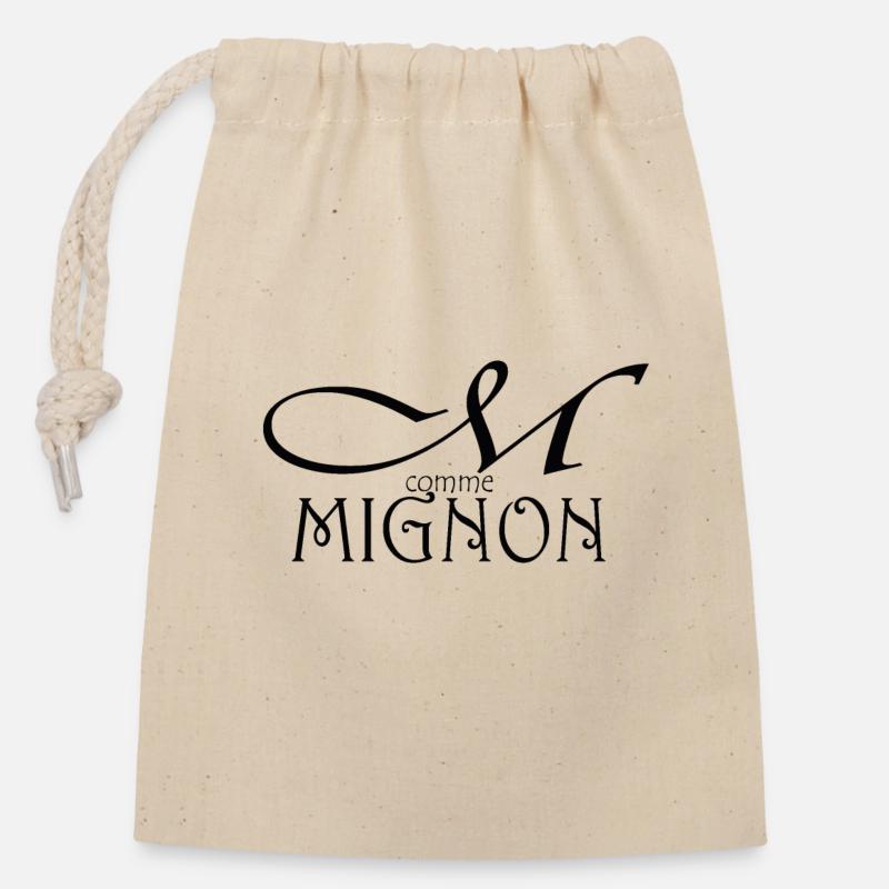 design original mignon - Sac cadeau en coton avec cordon (14 x 20 cm) - nature