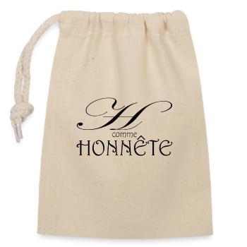 design masculin honnete - Sac cadeau en coton avec cordon (14 x 20 cm) - nature - Devant