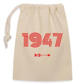 Born in 1947 - Closable cotton gift bag (14x20cm) - nature - Front
