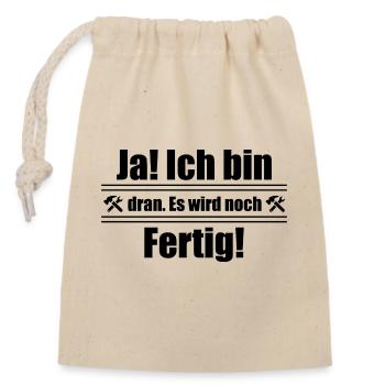 Handwerker Handyman Handwerk Werkzeug Baustelle - Verschließbarer Geschenkbeutel aus Baumwolle (14x20cm) - Natur - Vorne