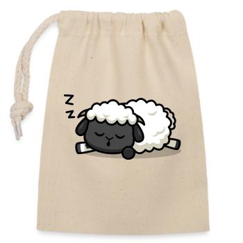 Sleeping lamb - Closable cotton gift bag (14x20cm) - nature - Front