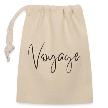 Voyage Inspirational Travel Design - Closable cotton gift bag (14x20cm) - nature - Front