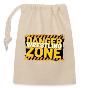 Wrestling Danger Zone - Verschließbarer Geschenkbeutel aus Baumwolle (14x20cm) - Natur - Vorne