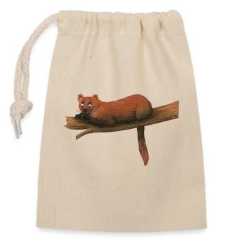 Pine marten - Closable cotton gift bag (14x20cm) - nature - Front