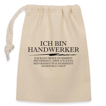 Handwerker Handyman Handwerk Werkzeug Baustelle - Verschließbarer Geschenkbeutel aus Baumwolle (14x20cm) - Natur - Vorne