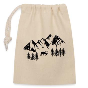 Paysage de montagne - Nature et vie sauvage - Sac cadeau en coton avec cordon (14 x 20 cm) - nature - Devant
