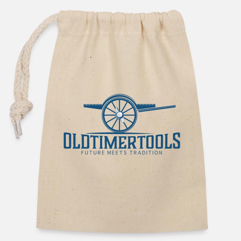 Oldtimertools - Verschließbarer Geschenkbeutel aus Baumwolle (14x20cm) - Natur
