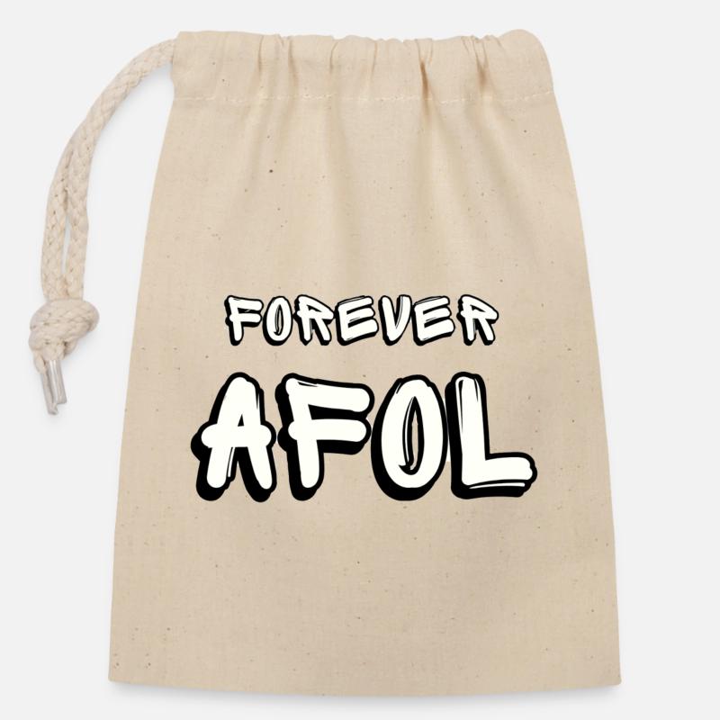 AFOL 4Ever - Closable cotton gift bag (14x20cm) - nature