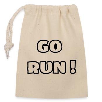 GO RUN ! - Sac cadeau en coton avec cordon (14 x 20 cm) - nature - Devant