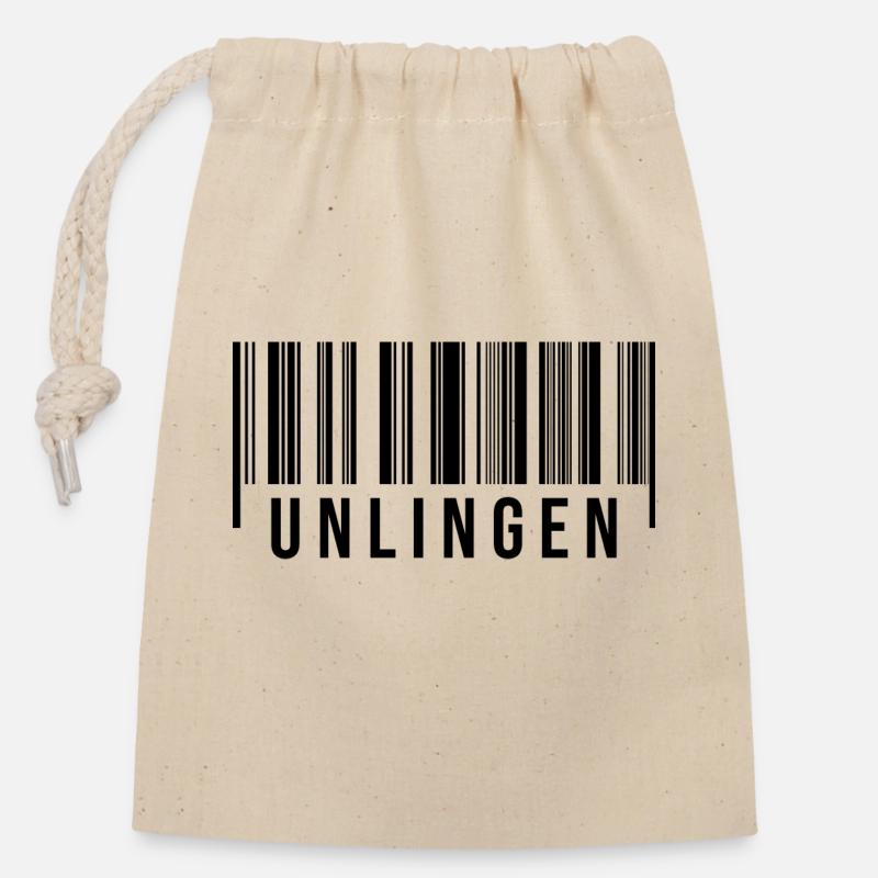 Schwaben Strichcode Unlingen - Verschließbarer Geschenkbeutel aus Baumwolle (14x20cm) - Natur