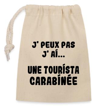 J'peux pas j'ai une Tourista carabinée - Sac cadeau en coton avec cordon (14 x 20 cm) - nature - Devant