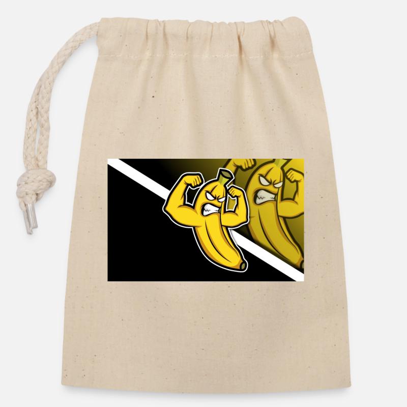 Banane forte - Sac cadeau en coton avec cordon (14 x 20 cm) - nature