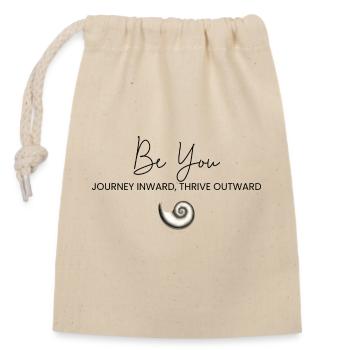 Be yourself - Closable cotton gift bag (14x20cm) - nature - Front