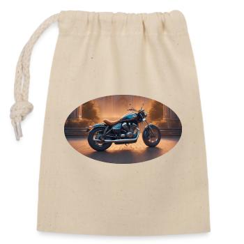 Custom Cruiser Motorcycle - Closable cotton gift bag (14x20cm) - nature - Front