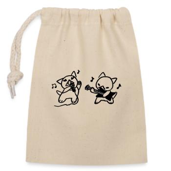 Heavy Meowtal - Closable cotton gift bag (14x20cm) - nature - Front