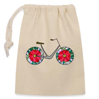 Bike - Closable cotton gift bag (14x20cm) - nature - Front