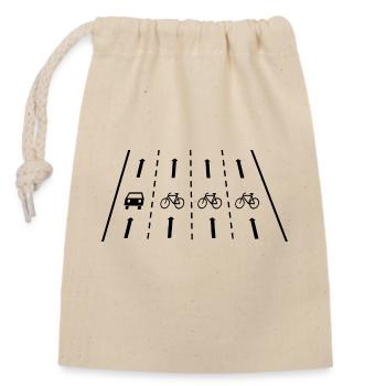 Cycling in the fast lane - Closable cotton gift bag (14x20cm) - nature - Front