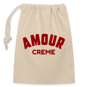 Amour crème - Sac cadeau en coton avec cordon (14 x 20 cm) - nature - Devant