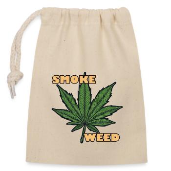 Weed / Cannabis / Weed / Smoking / Joint / Hash - Closable cotton gift bag (14x20cm) - nature - Front