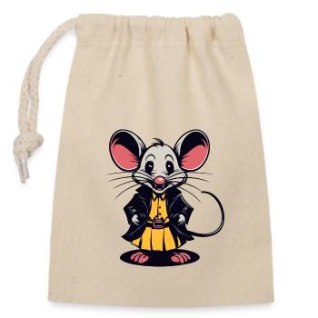 Mouse / Animal / Cute / Pet / Rodent - Closable cotton gift bag (14x20cm) - nature - Front