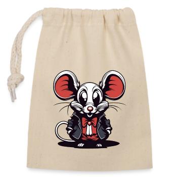 Mouse / Animal / Cute / Pet / Rodent - Closable cotton gift bag (14x20cm) - nature - Front
