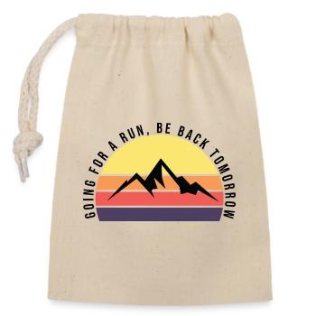 Trail Run Ultra Running Trekking en montagne Course à pied - Sac cadeau en coton avec cordon (14 x 20 cm) - nature - Devant
