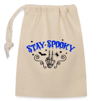 Restez effrayant - Sac cadeau en coton avec cordon (14 x 20 cm) - nature - Devant